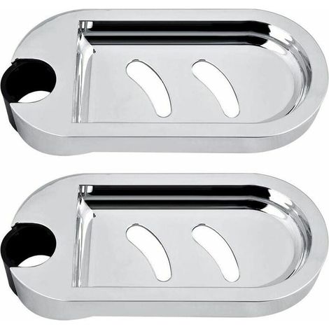 Porte-Savon - Pour Barre de Douche - Réglable - Diamètre Max 25 mm - ABS Chromé et Acier Inoxydable - 2 Pièces