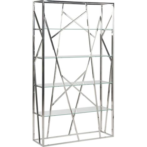 4 Tier Shelving Unit HOXIE Metal 175 cm Silver (1/5)
