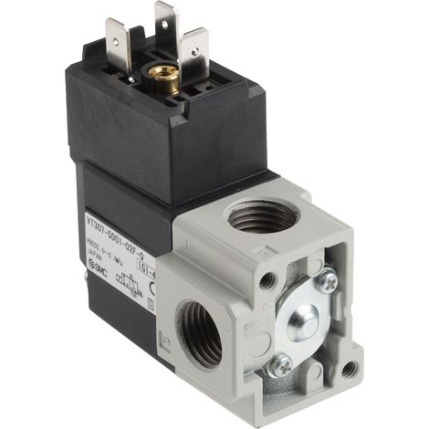 Electrodistributeur pneumatique SMC série VT307 fonction 3/2, Bobine/Bobine, G 1/4, 24V c.c. ( Prix pour 1 )