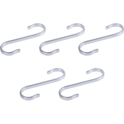 5 crochets en S en acier inoxydable, cintre de cuisine robuste avec boucles, 19 x 19 mm (1/5)