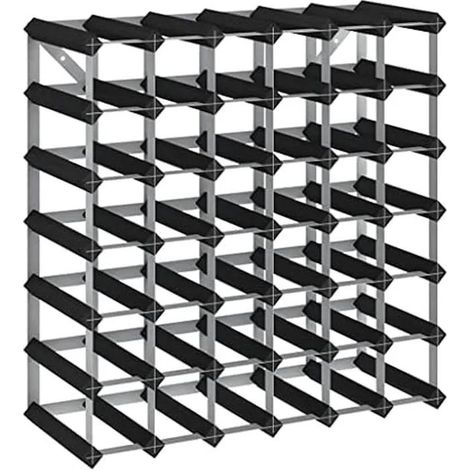 vidaXL Wine Rack for 42 Bottles Black Solid Pine Wood