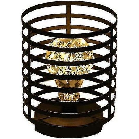 Lampe de chevet veilleuse pour chambre à coucher ou dortoir - Lampe de table étoile - Blanc chaud (Noir) (1/3)