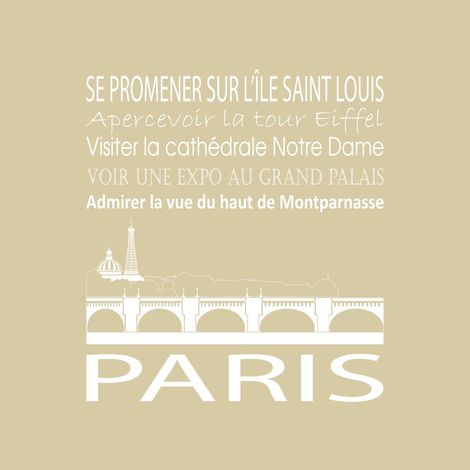 Tableau sur toile Paris beige 30x30 cm - Impression sur Toile Murale Décorative - Image imprimée en HD sur Toile - Toile sur Châssis en Bois FSC - Fabriqué en France