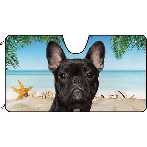Pare-soleil pour pare-brise de voiture chien, motif chien (1/5)