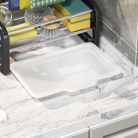 Estante de almacenamiento para escurridor de platos, paños de cocina, accesorios (bandeja de agua para paños)