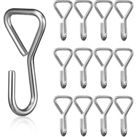 Packung mit 100 S-Haken, Seilhaken, robusten Edelstahlhaken, Aufhängehaken, Autoseilbefestigungshaken – 3,20 x 1,60 x 0,50 cm (1/4)