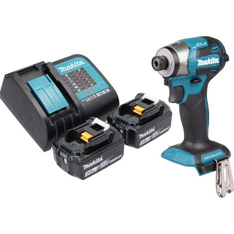Llave de impacto sin cable Makita DTD 173 SF 18 V 180 Nm 1/4" sin escobillas + 2x batería recargable 3,0 Ah + cargador