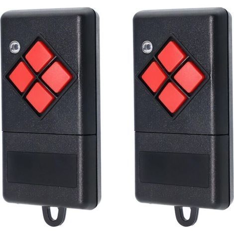 Set of 2 wireless garage door remote controls - Compatible with Dicket MAHS40-01, MAHS40-04 handheld transmitters, 4 buttons, red button (1/4)