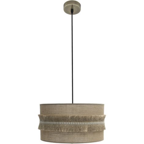 Colgante Kala 1xe27 Cuero/saco Regx40x40 Cm Con Flecos (1/2)