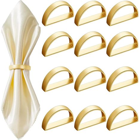 12 Stück reflektierende, goldfarbene, hohle Herz-Serviettenringe, personalisiert für festliche Tischdekoration