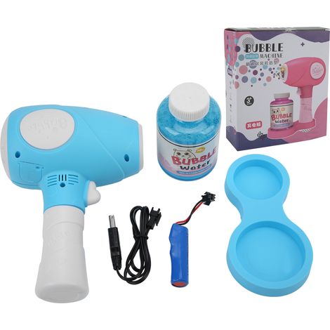 Souffleur à Bulles en Forme de Sèche-Cheveux - Jouet Électronique pour Enfants - Bleu (1/5)