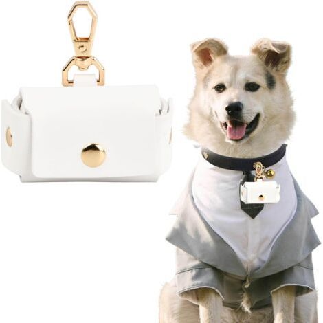 Porte-alliance en cuir pour chien-Coussinet pour anneaux de mariage,boîte à alliance blanche pour collier de chien,Support pour alliances ou fiançailles,coussin à anneaux,pour cérémoni (1)-Muntra (1/5)