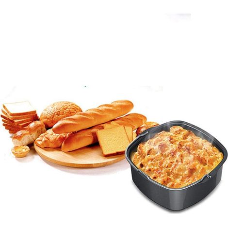 Ej.Life Luftfritteusen-Zubehör, Kuchenform, Eisenfritteuse, Kuchenform, Kuchenfass für HD9925, HD9860, HD9905 01, Luftfritteusen-Pizzapfanne und Backkuchenfass (18cm) (1/5)