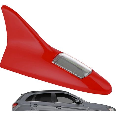 Antena de luz con forma de aleta de tiburón: una elegante luz de techo para coche con diseño de aleta de tiburón una antena de techo decorativa alimentada por energía solar. (1/5)
