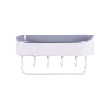 Étagère de douche murale autocollante rose et violette, pour douche, shampoing, produits de toilette et savon, avec 4 crochets et 1 porte-serviettes, installation sans perçage. (1/5)