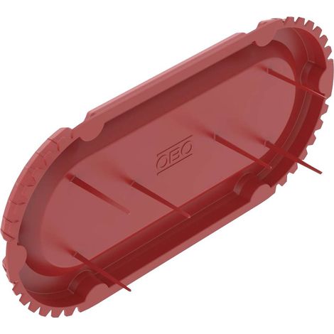 OBO Bettermann Couvercle de signalisation UP pour exécution double 2 x Ø60mm Polyéthylène rouge de sécurité, 2003762 (1/2)