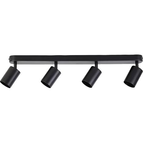 Foco empotrable de techo, compatible con bombillas GU10, diseño de montaje en superficie, 4 luces negras, bombilla no incluida. (1/2)