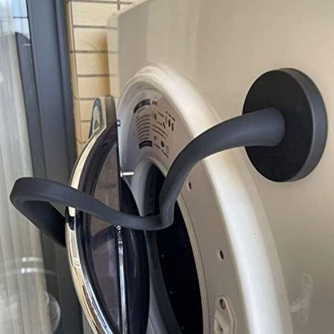 Türstütze für Frontlader-Waschmaschinen, magnetische Türstütze für Waschmaschinen, flexible universelle Türstütze für Waschmaschinen, passend für die meisten Maschinen (Schwarz)