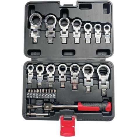 Ringmaulschlüssel Set Ratsche Wechselbits Inbus Torx 6-20mm 27Pcs Set (1/5)