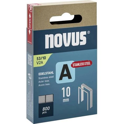 Grapas Novus tipo 53 acero inoxidable 10 mm 800 pcs