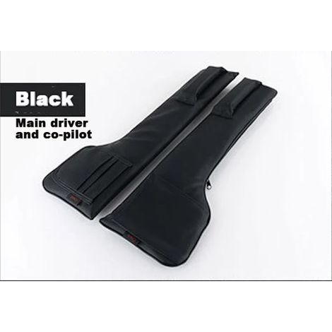 (2 pièces noires) Poches de rangement pour siège auto en cuir PU, organisateur de voiture, poche de rangement pour fente de siège auto, coussinet anti-fuite, rembourrage doux (1/5)