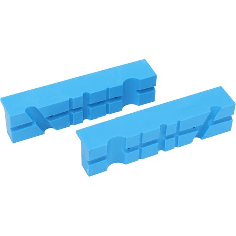 Lot de 2 mors d'étau ABS 14 cm aimantés rainurés protection serrage établi perceuse marteau laiton (1/5)