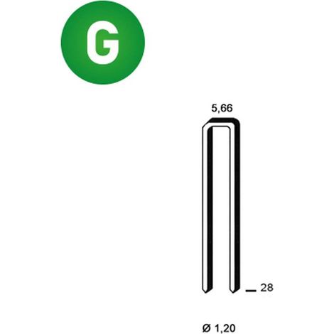 5 000 Agrafes E-28 - Galvanisées Résinées - 5.66x28x1.2 mm - D-Work