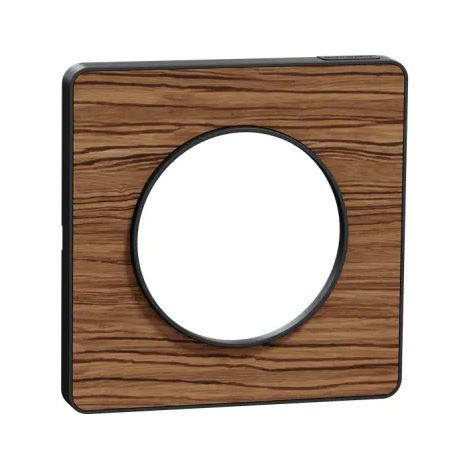 Schneider S540802P4 Odace Touch 2011 Single plate in zebrano wood with anthracite edging