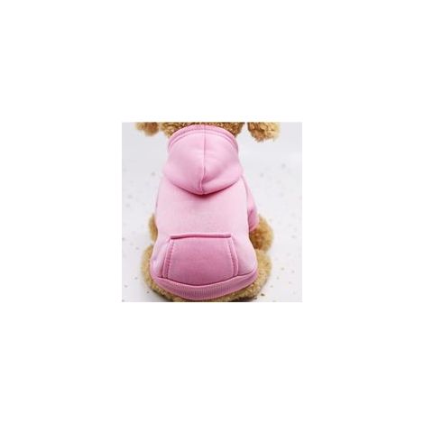 Sweat à capuche pour chat, manteau d’hiver en coton avec poche, pull de Noël, rose, taille L – (1/4)