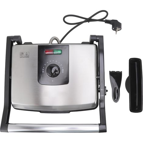 Grille électrique 2000W en acier inoxydable et ABS, pour steak, sandwich, pain, viande, cuisson double face, prise UE 220-240V (1/5)