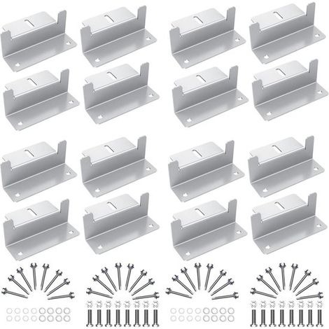 Montagehalterungen für Solarmodule 16 Stück leichte Aluminium-Montagehalterungen für Solarmodule für Wohnwagen Dächer Boote Yachten 16 4 Sets (1/2)