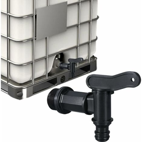 Robinet cuve Plastique,Adaptateur de boîte de Rangement d'eau IBC,Adaptateur Robinet Tuyau arrosage,pour recuperateur Eau de Pluie, recuperateur d eau de pluie, 3/4" (1/5)
