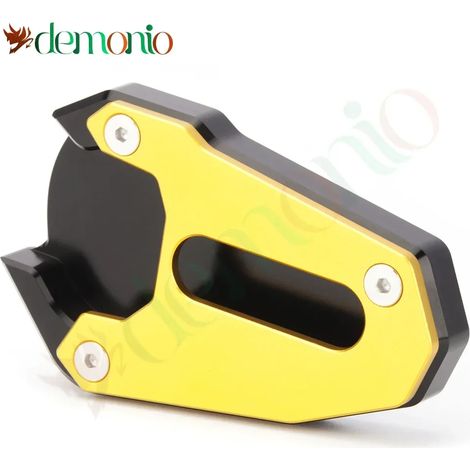 (SANS LOGO - Doré) Compatible avec les motos Suzuki SV 650, SV650 et SV650X : béquille latérale, extension et support (modèles 2018, 2019 et 2020). (1/4)