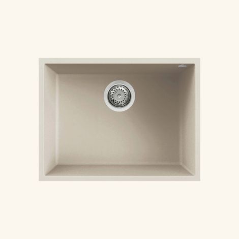 Évier sous-plan granit beige Luisina QUADRILLE 1 bac 580x440 (1/5)