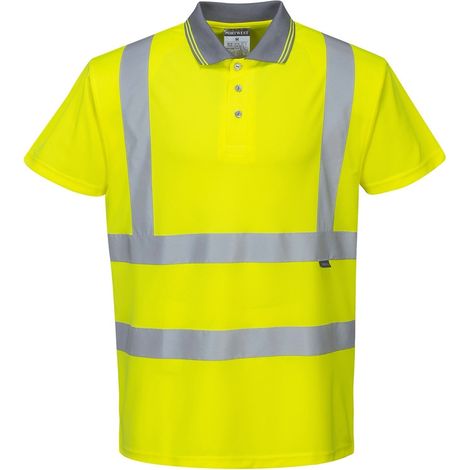 Polo de alta visibilidad de manga corta amarillo XL (1/5)