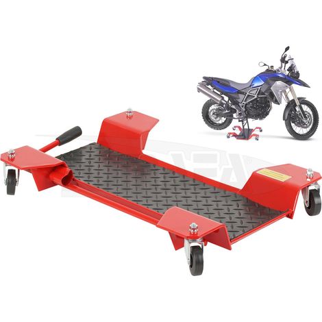 Plataforma para moto con ruedas, soporte central. Base para mover motos, 150KG