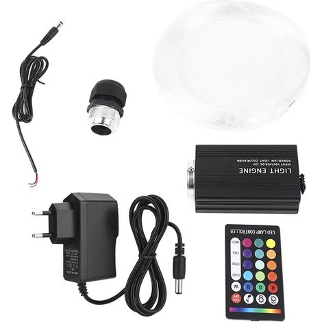 Fibre optique 16 W RGBW, éclairage télécommandé avec application Bluetooth, 0,75 mm x 2 m, décoration de bar/KTV, prise UE 100-240 V (1/5)