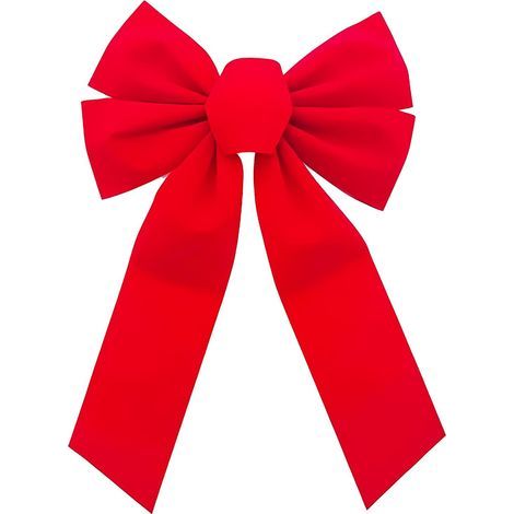 Weihnachtsschleife – Roter Samt, 25 x 45 cm – Dekoration für drinnen und draußen – Geschenkverpackung – 1 Stück (1/5)