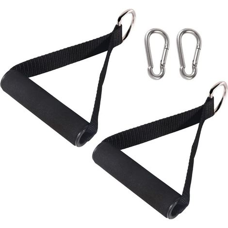 Poignées pour appareils de fitness (lot de 2), entraînement et entretien musculaire, noires, 12 cm x 17,5 cm (1/5)