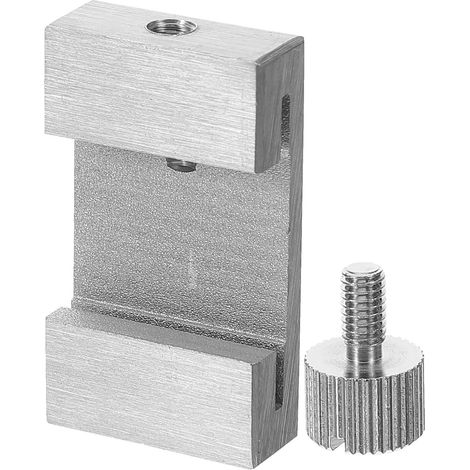 Bloc Limiteur de Règle en Alliage D’aluminium Argenté pour Menuiserie Alignement Précis, Positionnement Sécurisé, Accessoire de Règle Coulissante (1/5)