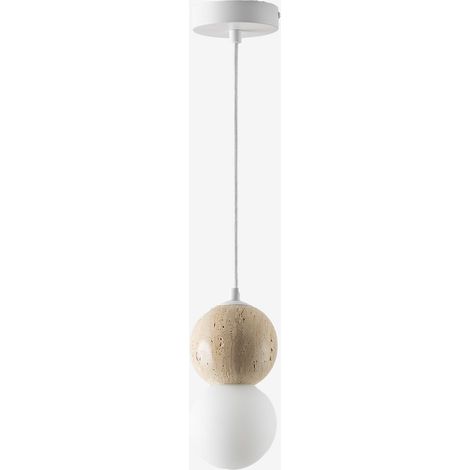 Lampadario Ø10 cm in travertino con sfera di vetro Davise SKLUM            