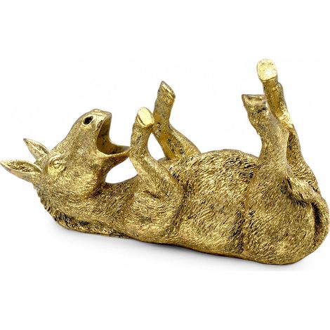 Deko Flaschenhalter ESEL in gold - 29 x 10 cm - Goldesel Weinflaschen Halter