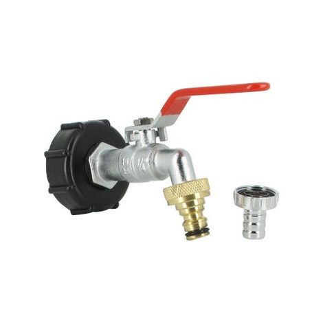 Raccord cuve S60X6 robinet laiton chromé 15 mm, embout 20x27 pour réservoir d'eau (1/2)