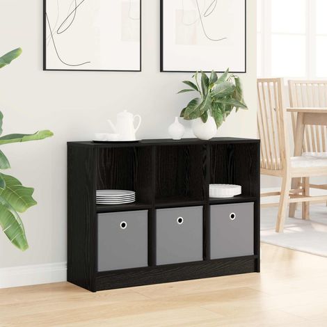 vidaXL  Sideboard  with Drawer Black Oak 88.5 x 27.5 x 63.5 cm