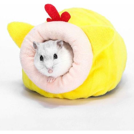 Hamster Petit Nid de Coton Hiver Sommeil Nid Maison Coton Nid De Lapin d'hiver Chaud Nid de Couchage en Coton pour Petit Animal Mini Hérisson, Jaune (1/4)