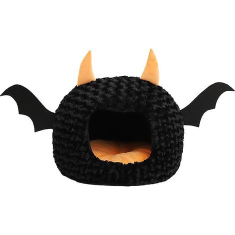 Panier d'Halloween pour animaux de compagnie, nid douillet, couchage d'intérieur pour chats et petits chiens avec fond antidérapant (1/4)