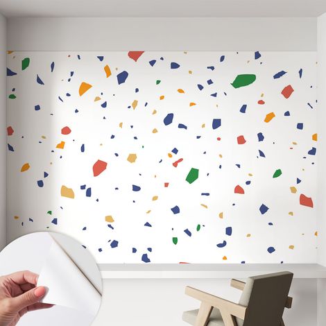 Papier peint autocollant adhésif installation rapide du papier peint durable et résistante Morceaux arc-en-ciel 152x104 cm (1/5)