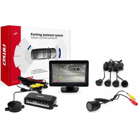 Kit di sensori di parcheggio TFT01 da 4,3" con telecamera HD-301-IR, 4 sensori, nero (1/5)