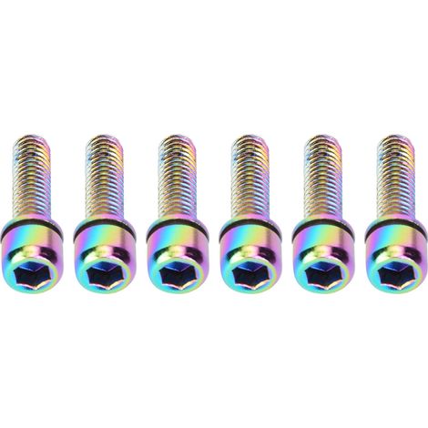 6 Stück M5x25mm Fahrradflaschenhalterung aus Titanlegierung, Befestigungsschrauben, Fahrradzubehör (Farben) (1/5)