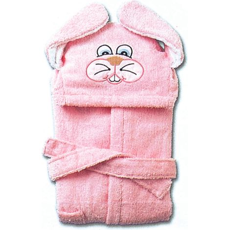Accappatoio Per Bambini Con Cappuccio Modello Coniglio Rosa, misura5-6annicoloreRosa